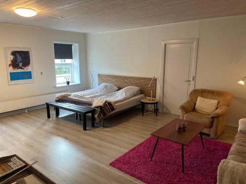 斯凯拜克Stay in Brøns的客厅配有床和沙发