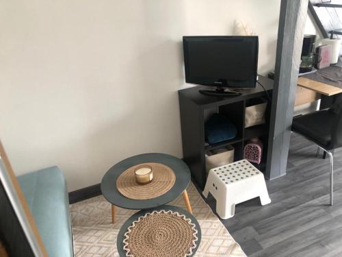 BéthenyAppartement/studio的客厅配有电视和桌子