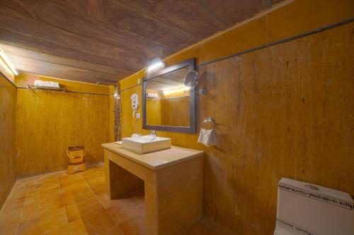 山姆Hilton Jaisalmer Desert camp的一间带水槽和镜子的浴室