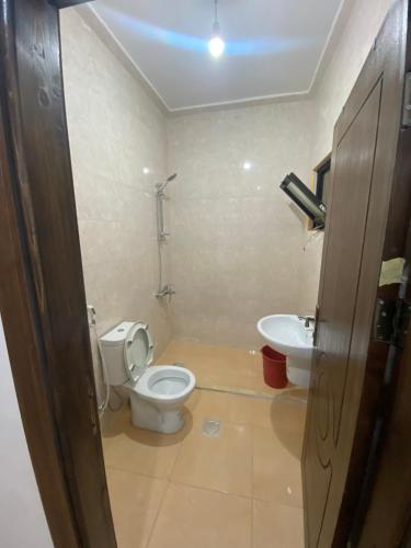 马达巴King mesha luxury apartment original的一间带卫生间和水槽的浴室