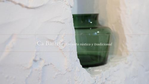 Casa de pueblo Ca Barret, a tan sólo dos kilómetros de Xàtiva的绿色的花瓶,坐在墙上的角落