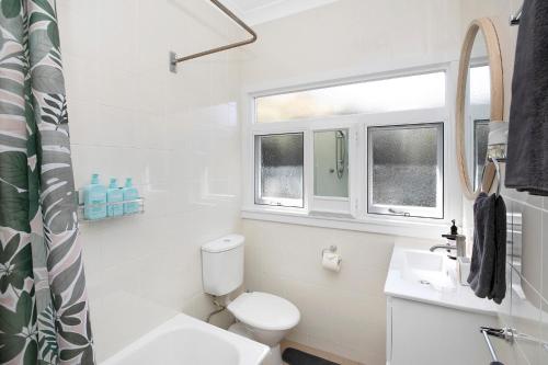 米塔贡The Alfred, Mittagong的白色的浴室设有卫生间和水槽。