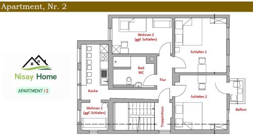 Nisay Home - 4 Room Apartment - Nr2平面图