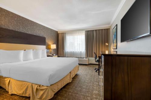 威尔明顿洛杉矶世界港贝斯特韦斯特酒店的一间酒店客房,配有一张大床和一台平面电视