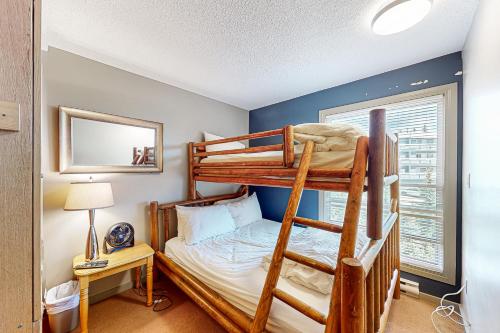 大白山Whitefoot Lodge 342/344的一间卧室设有两张双层床和一扇窗户。