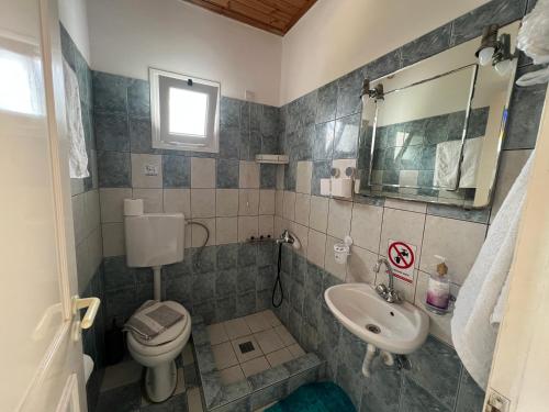阿约斯尼奇塔斯拉卡萨德艾琳旅馆 的一间带卫生间和水槽的浴室