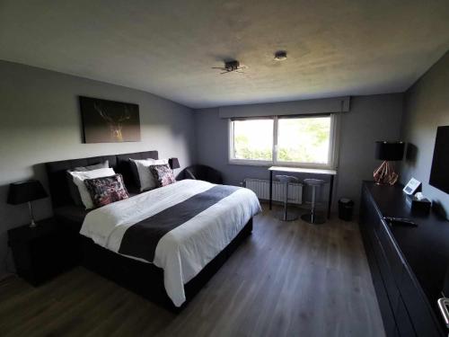 韦姆Lanonweye的一间卧室设有一张大床和一个窗户。