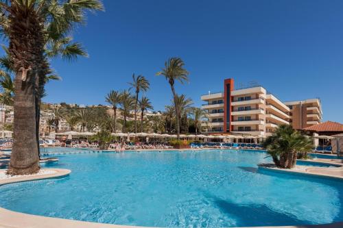 圣蓬萨扎菲洛洁美旅馆的一座棕榈树大型游泳池