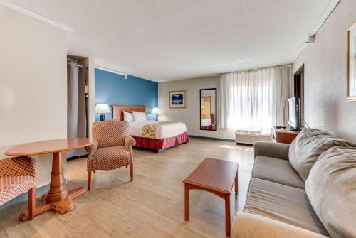 萨利达萨利达贝蒙特套房酒店的酒店客房设有一张沙发和一张床