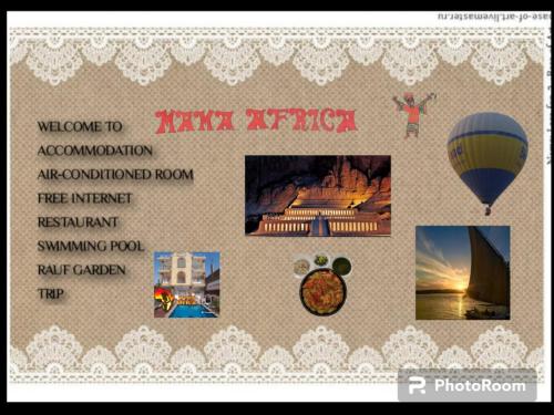 卢克索Mama Africa Apts & Studios的带有热气球照片的邮票