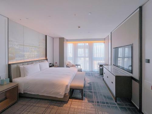 北京北京远通维景国际大酒店的酒店客房设有一张大床和一台电视。