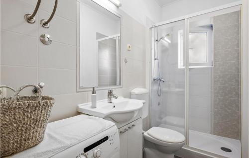 布罗达里卡1 Bedroom Awesome Apartment In Brodarica的浴室配有卫生间、盥洗盆和淋浴。