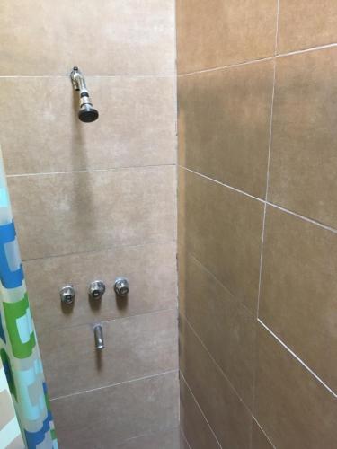 EzpeletaTERRAZAS DEL SUR的浴室里配有银器淋浴