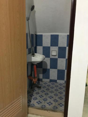 达斯马里尼亚斯Aladino Hostel的一间带水槽和卫生间的浴室