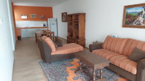 伊拉普阿托ORQUIDEA的客厅配有两张沙发和一张桌子