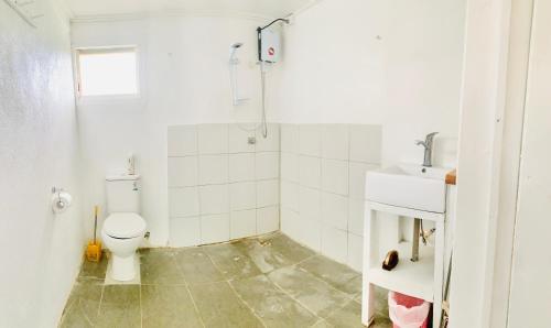 FolahaTonga Cottage - Private Double Room Shared Facility的一间带卫生间和水槽的浴室