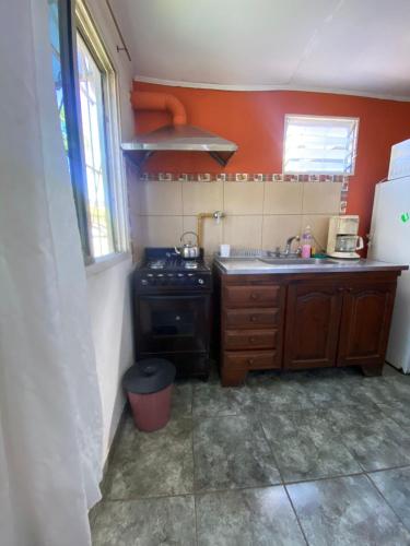 康考迪亚Departamento的小厨房配有炉灶和水槽