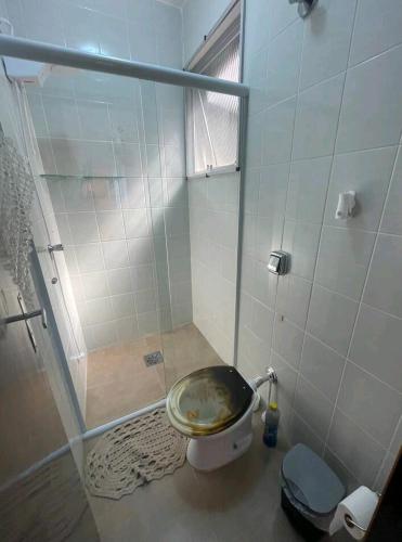卡拉瓜塔图巴Praia Martin de Sá SP.的一间带卫生间和淋浴及窗户的浴室
