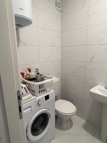 BratunacStan na dan Bratunac的一间带洗衣机和卫生间的浴室