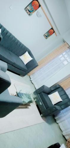 纳库鲁GOLDEN PALM 3的享有带椅子的客房天花板的景致