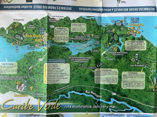 里约杜尔塞Tortugal Boutique River Lodge的海龟冒险乐园地图