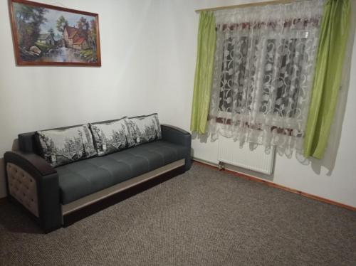 斯拉夫西克Едельвейс的带沙发和窗户的客厅