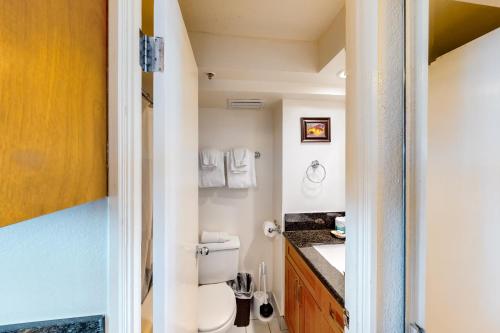 檀香山Island Colony 3715的一间带卫生间和水槽的浴室