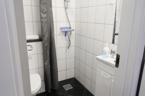 奥胡斯奥尔胡斯城市公寓酒店的一间带卫生间和淋浴的浴室