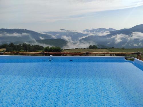 SpignanaHoliday Home I 3 faggi by Interhome的蓝色的游泳池,享有山景
