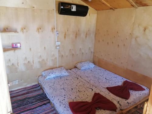 努韦巴Sinai Life Beach Camp的一间小卧室,卧室内配有一张床铺