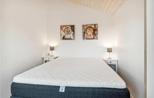 斯劳厄尔瑟2 Bedroom Amazing Apartment In Slagelse的墙上有三张照片的房间的一张床位