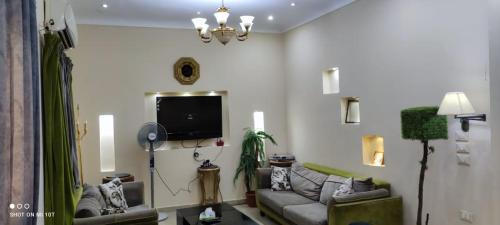 阿布辛贝Banna House的带沙发和平面电视的客厅