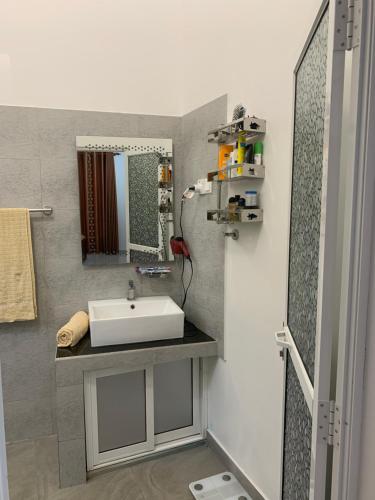 卡卢特勒Wasa Villa的一间带水槽和镜子的浴室