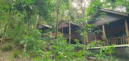瓜隆岛Sambath Sakseth Bungalow的森林中心的房子