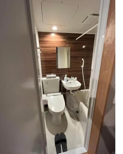 东京Zen - Vacation STAY 89086v的一间带卫生间和水槽的小浴室