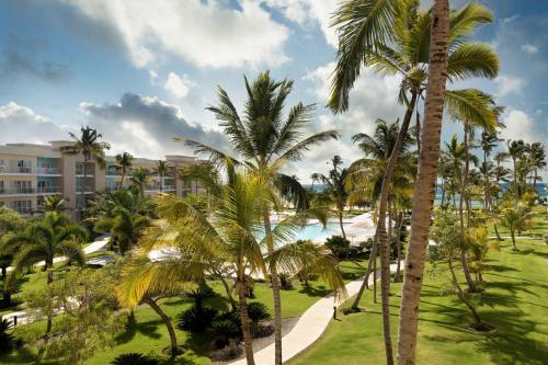 蓬塔卡纳The Westin Puntacana Resort的棕榈树度假村的景色