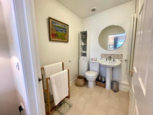 特伦No 2 Ramageton的一间带水槽、卫生间和镜子的浴室