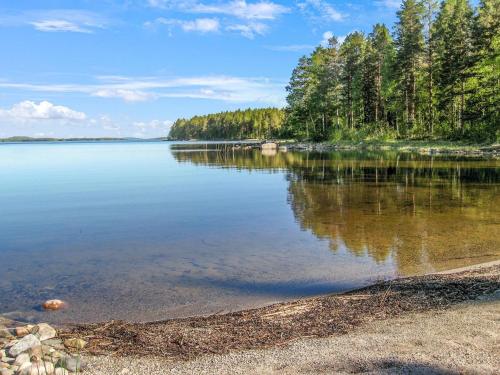 AhmovaaraHoliday Home Kultaranta by Interhome的享有湖畔树木的湖景