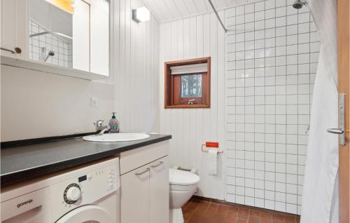 维斯特索马肯Gorgeous Home In Nex With Wifi的白色的浴室设有卫生间和水槽。