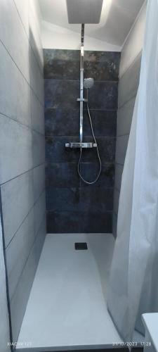 土伦Villa féeric的浴室设有淋浴和软管