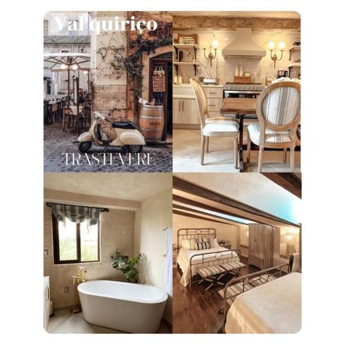底拉斯卡拉TRASTEVERE的厨房和浴室的四幅照片拼在一起