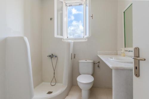 阿吉亚艾里尼帕罗Irene's View Villas Seven的白色的浴室设有卫生间和水槽。