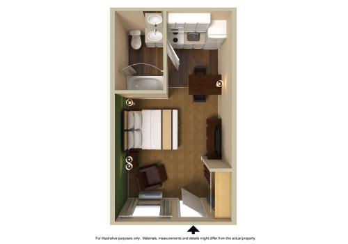 戴维劳德代尔堡 - 戴维 - 美国长住酒店的绘制3天的平面图小公寓