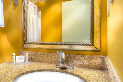林夕昆高地巴尔的摩BWI机场万豪广场套房酒店的一间带水槽和镜子的浴室