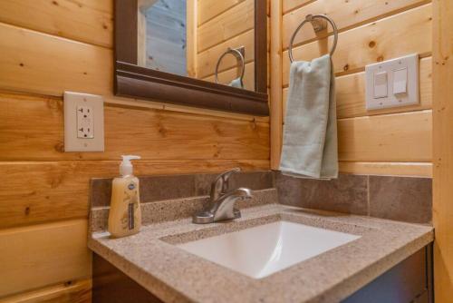 费尔班克斯The Alaskan Dream Lodge的一间带水槽和镜子的浴室