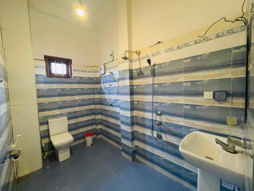 韦利格默Villa Don Williams Weligama的一间带卫生间和水槽的浴室