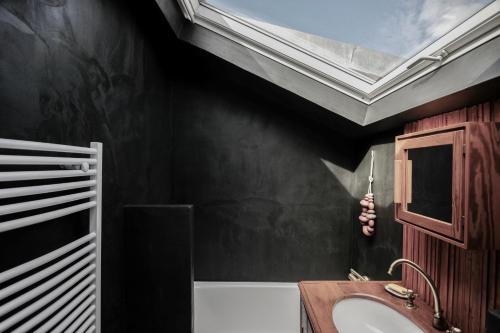巴黎MAISON MOUZ的一间带水槽和天花板的浴室