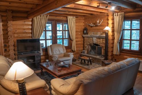 7Hills Finnish Luxury Chalet by Ski Alure的休息区