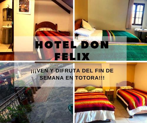 TotoraHotel Don Felix的一张酒店房间四张照片的拼贴图