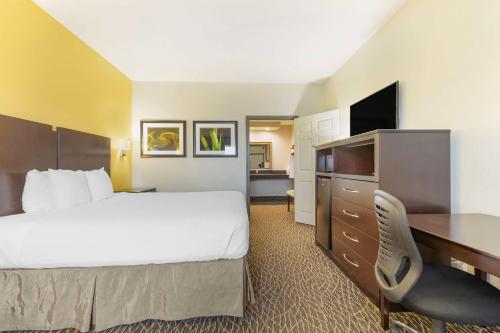 西门罗贝斯特韦斯西梦露酒店的酒店客房配有一张床和一张带电脑的书桌
